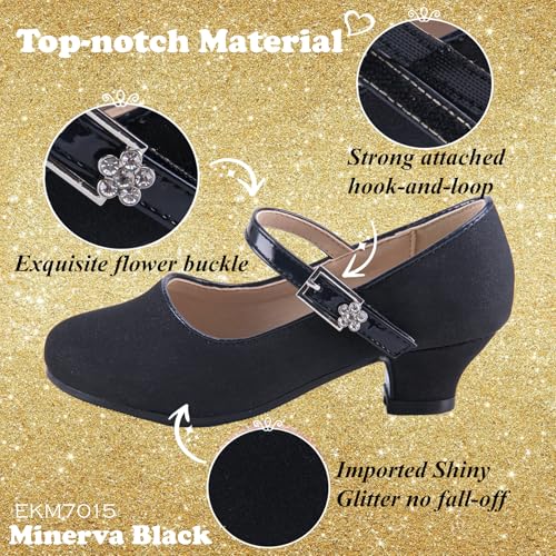 EIGHT KM Toddler Shoes - High Heels Kid Shoes - Multi Sizes & Colors for Ages 3-13 Years - Mary Jane Shoes for Girls Wide Fit Little Girl Dress Shoes - Party Wedding Shoes - Princess Baby Girl Shoes4