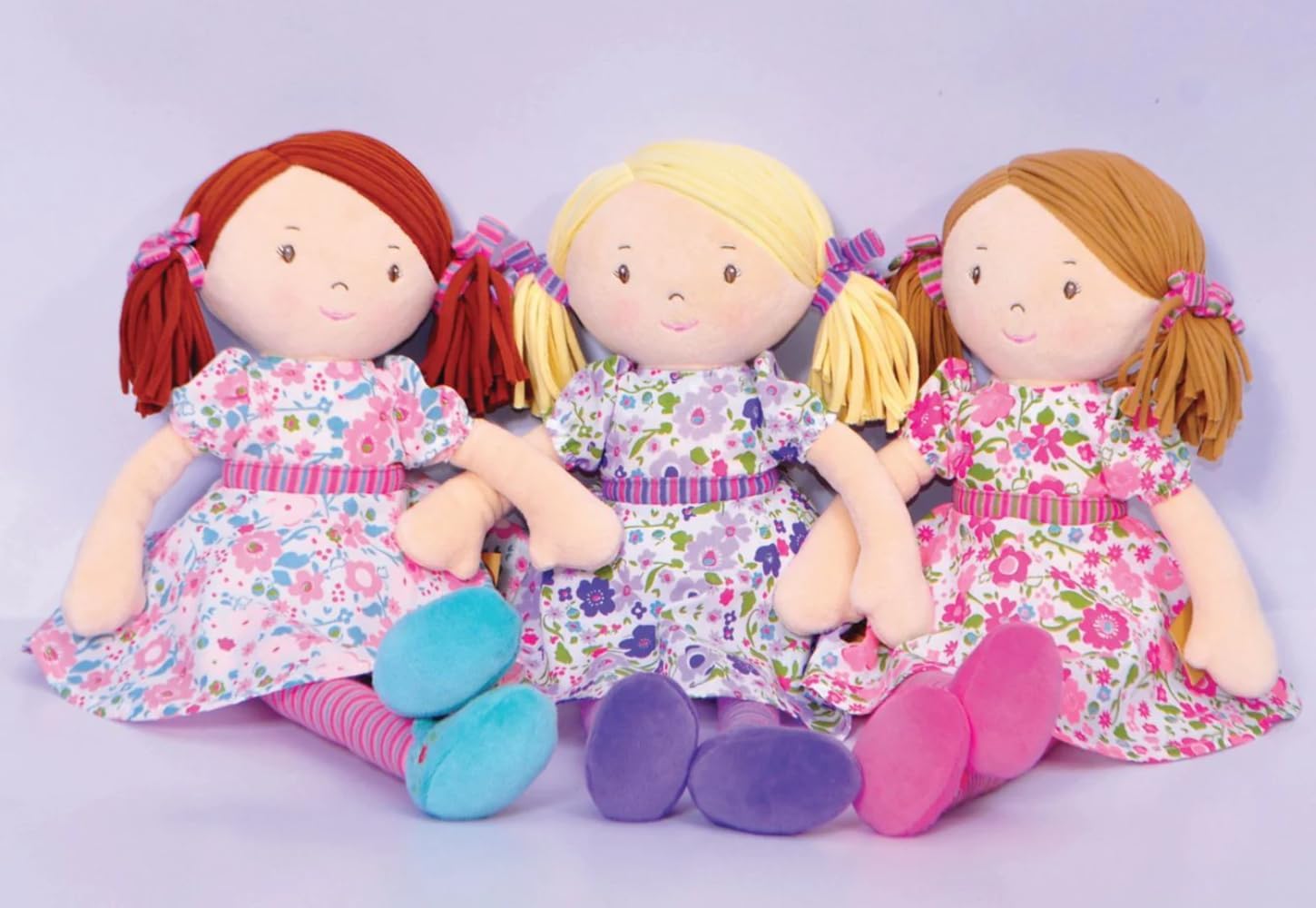 Tikiri Bonikka Doll Katy Dark Brown Hair with Pink & Sea Green Dress (Pink/Sea Green)