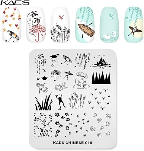 KADS Placas de estampado para arte de uñas Kite Frog Spring Template Image Plate Stencil Nails Tool (CN018)
