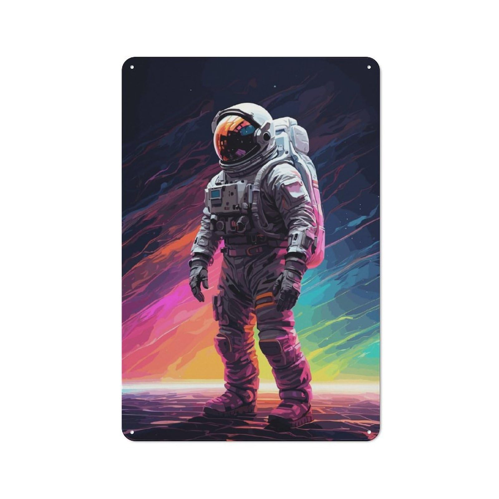 Farmhouse Astronaut in Space Country Metal Sign 30x20cm, Cottage Wall Art for Farmhouse Kitchen, Pantry Or Dining Area