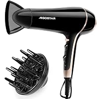 Aigostar Phon Capelli Professionale, 2400W Phon Ionico con Diffusore e Beccuccio