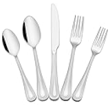 60 Pieces Silverware Set, Pearled Edge Silverware Cutlery Set Service for 12, Premium Stainless Steel Flatware Set, Knife Fork Spoon Tableware Set for Home, Restaurant, hotel, Dishwasher Safe