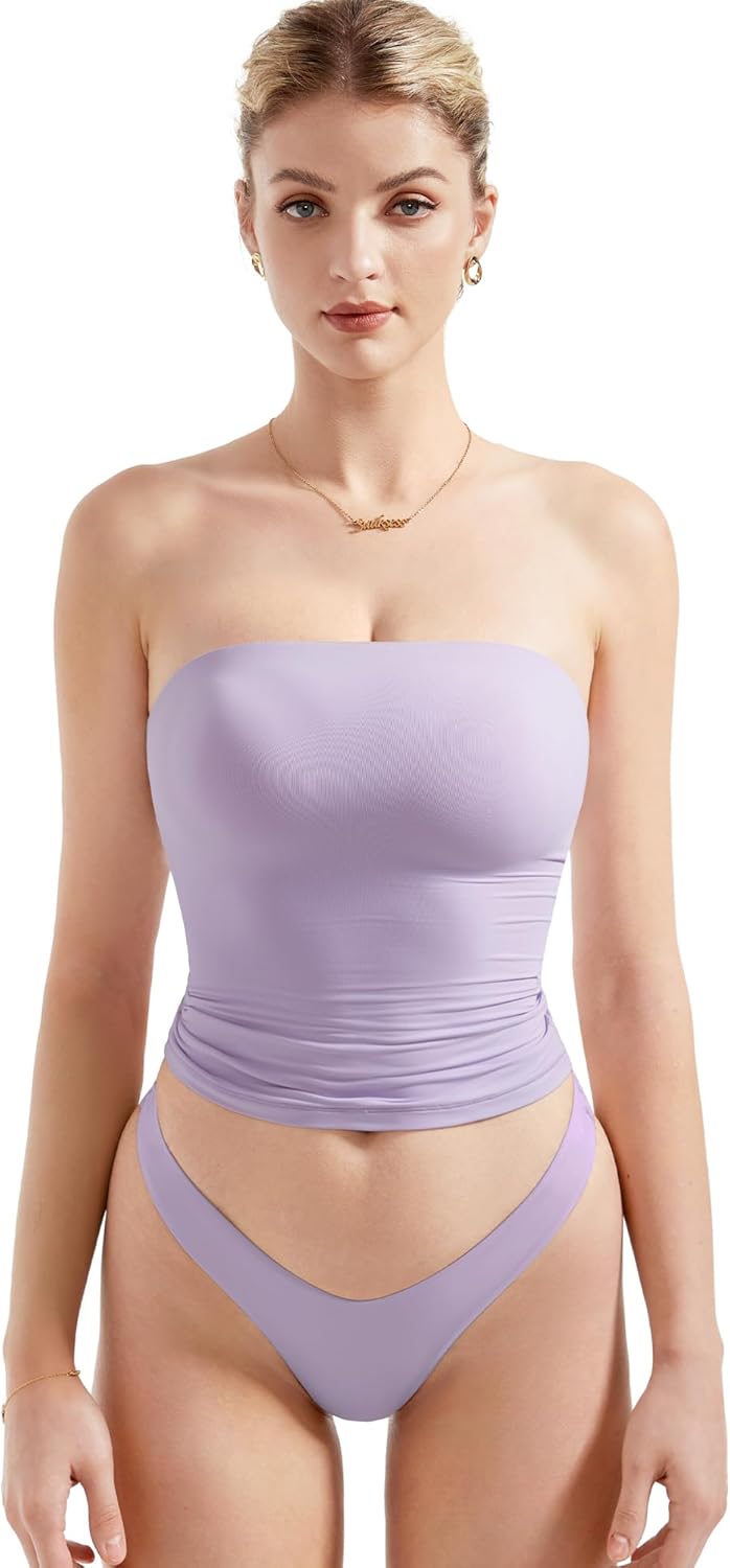 SUUKSESS Women Sexy Tube Top Summer Y2K Going Out Double Lined Basic Tank Top