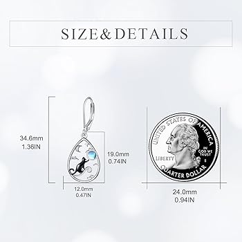 YFN Orecchini Donna Con Pietra Di Luna E Ape – Argento Sterling 925, Ipoallergenici, Regalo