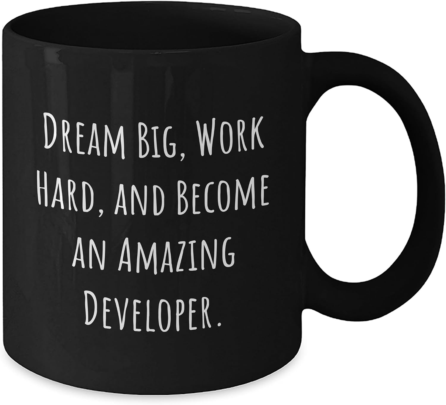 Inspiring Developer Gift - Become Amazing, Black Coffee Mug, Birthday Present from Friends to Coworkers