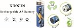KINSUN 8-Pack Rechargeable Battery 1.2V Ni-Cd AA 900mAh for Outdoor Solar Garden Light