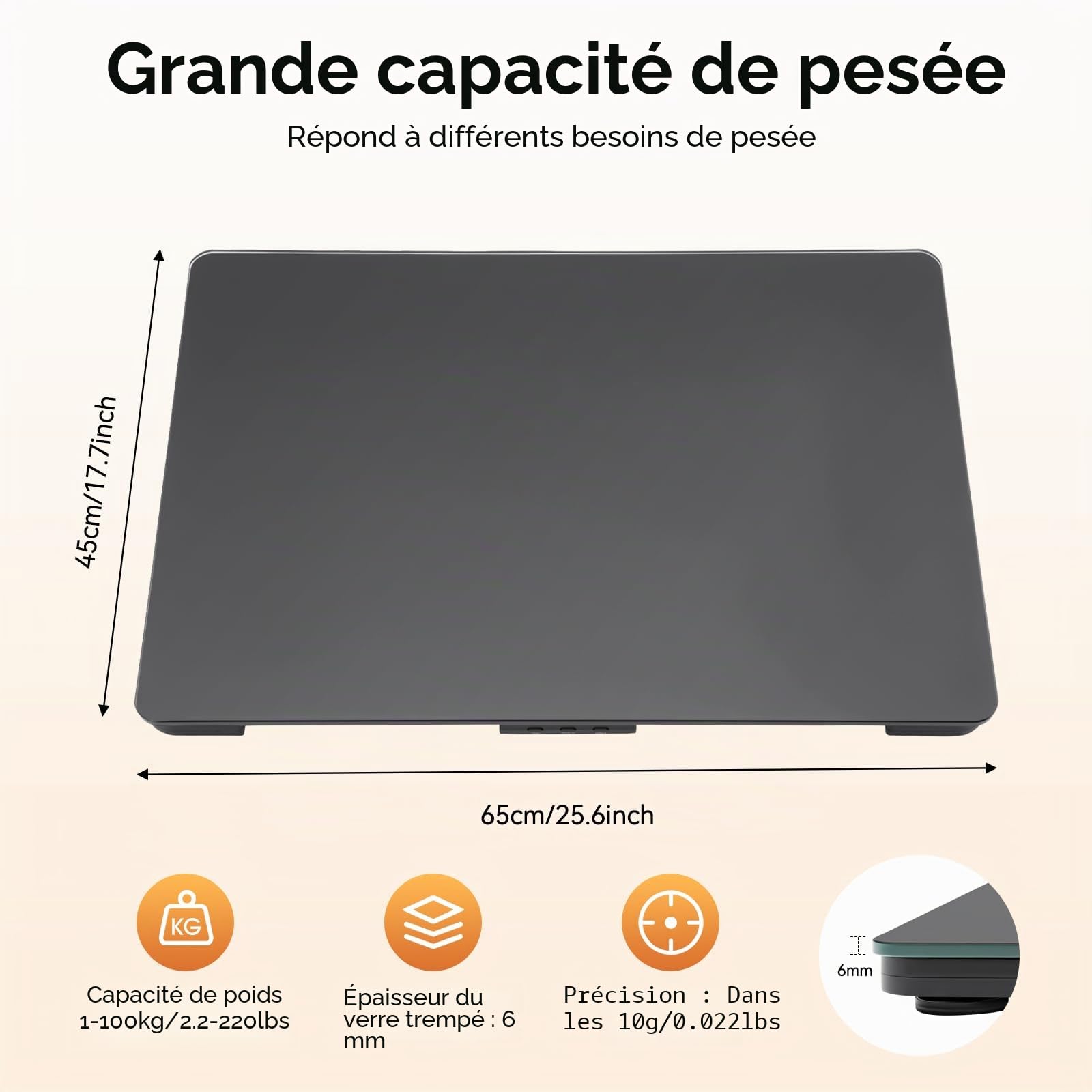 Balance vétérinaire de haute précision pour animaux de compagnie - Pèse-plateforme LCD - Écran en verre martelé - Coupe sur mesure pour grands chiens