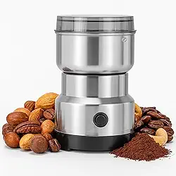 Moedor Elétrico de Café e Grãos 200W Inox – Triturador Multiuso para Café, Ervas, Especiarias, Sementes e Cereais – Compacto e Potente
