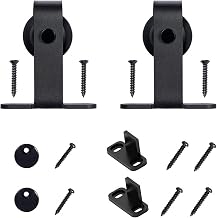 Herrajes Puertas Correderas, Kit de herrajes resistentes for puertas corredizas de granero, color negro, for puertas de gabinete, juego de rieles, suave y silencioso, accesorios for mejorar el hogar.