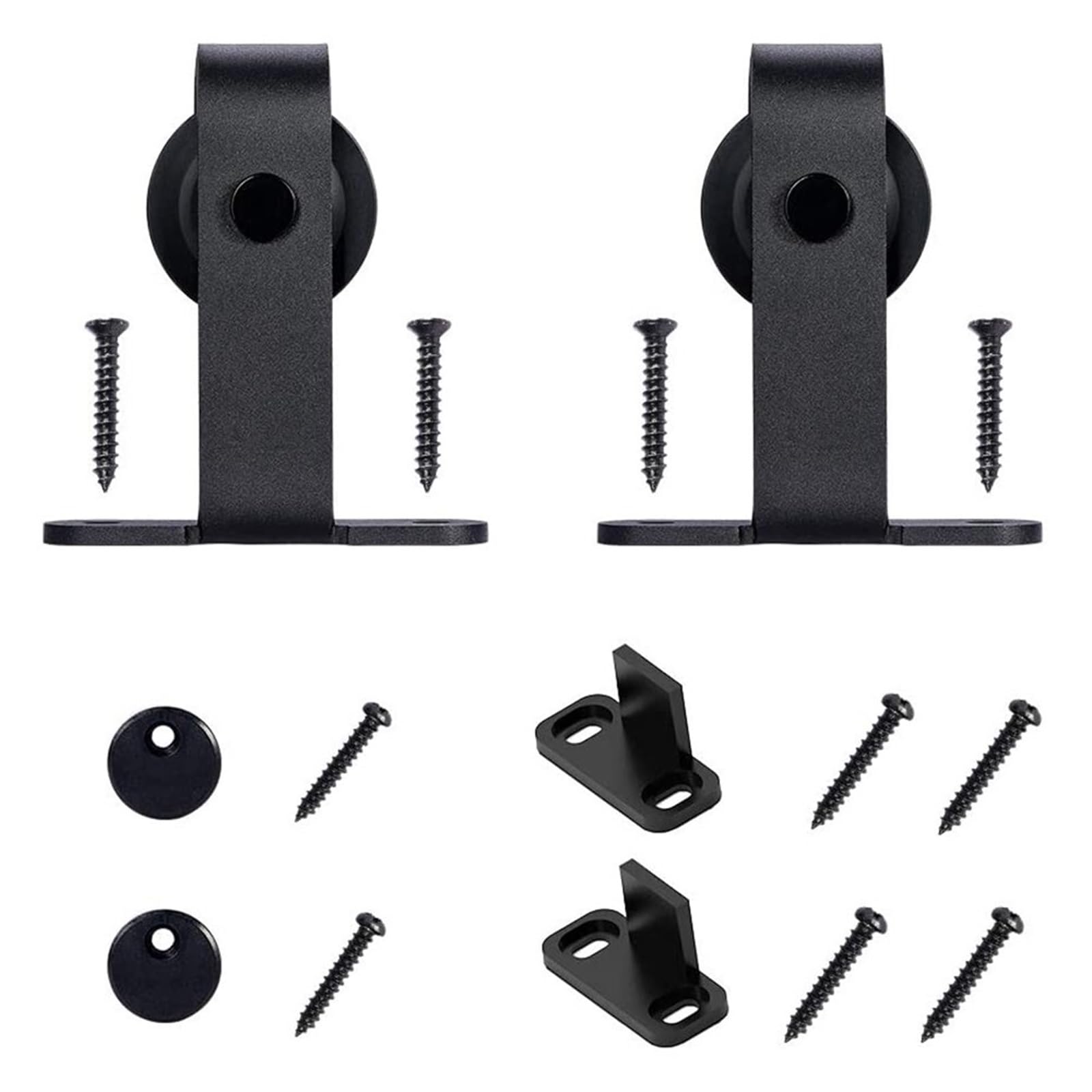 Csdasw One Color 1Set Barn Door Sliding Kit Black Sturdy Hardware Kits For Cabinet Doors Rail Set Smooth Silent Home Improvement Accessories Smooth And Quiet