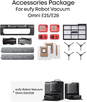 eufy Vacuum Accessories, Accessory Bundle for E25/E28 Omni, Side Brush
