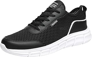 Zapatillas deportivas para correr con absorción de golpes para hombre, para múltiples deportes, atléticas, trotar, fitness, para hombre, talla 9-12, ajuste ancho, sin cordones, talla 11, color marrón,