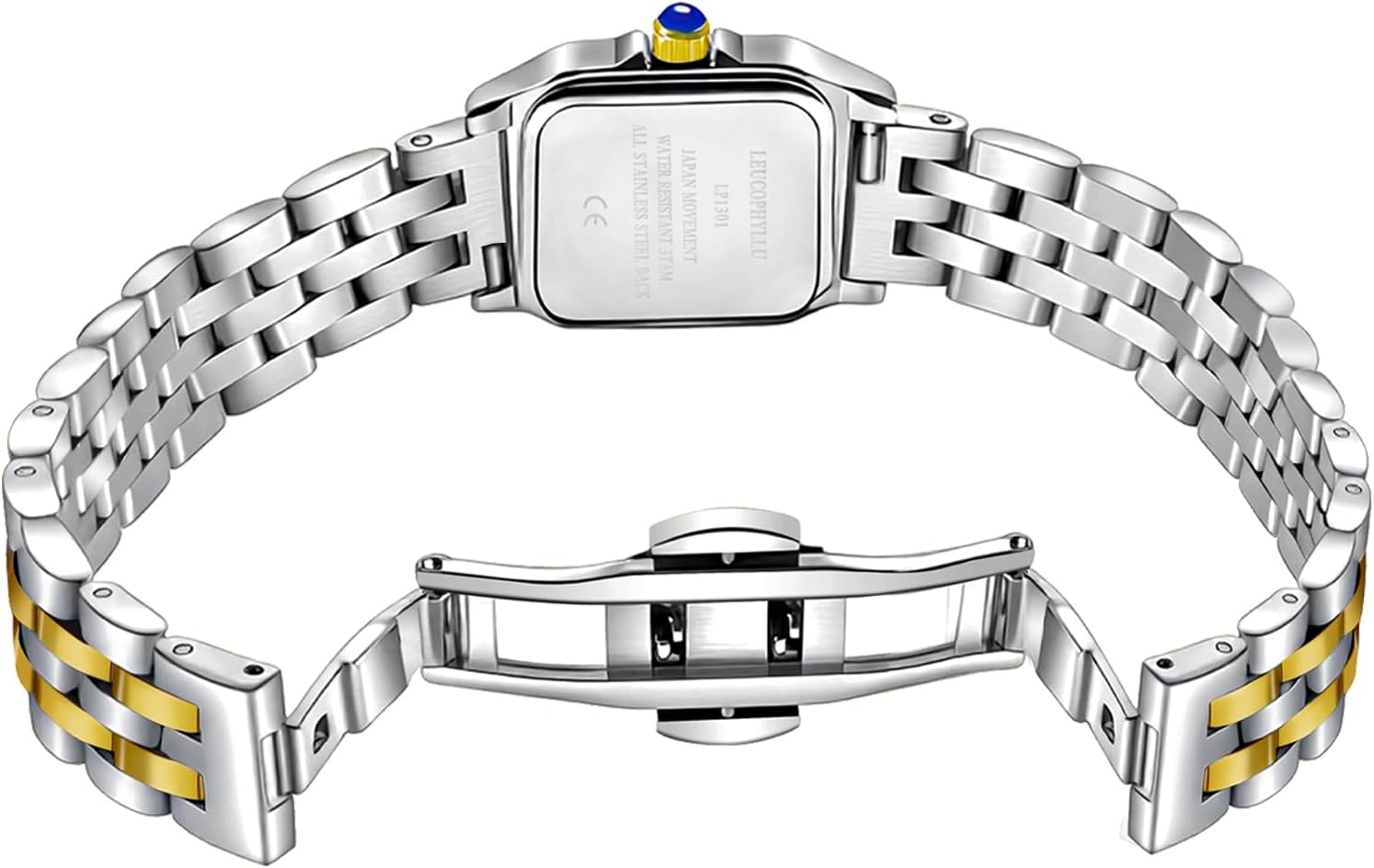 Small Gold Watches for Women with Vintage Rectangular Case, Classic Roman Dial,Stainless Steel Band Water Resistant with Bracelet Chain - Image 3