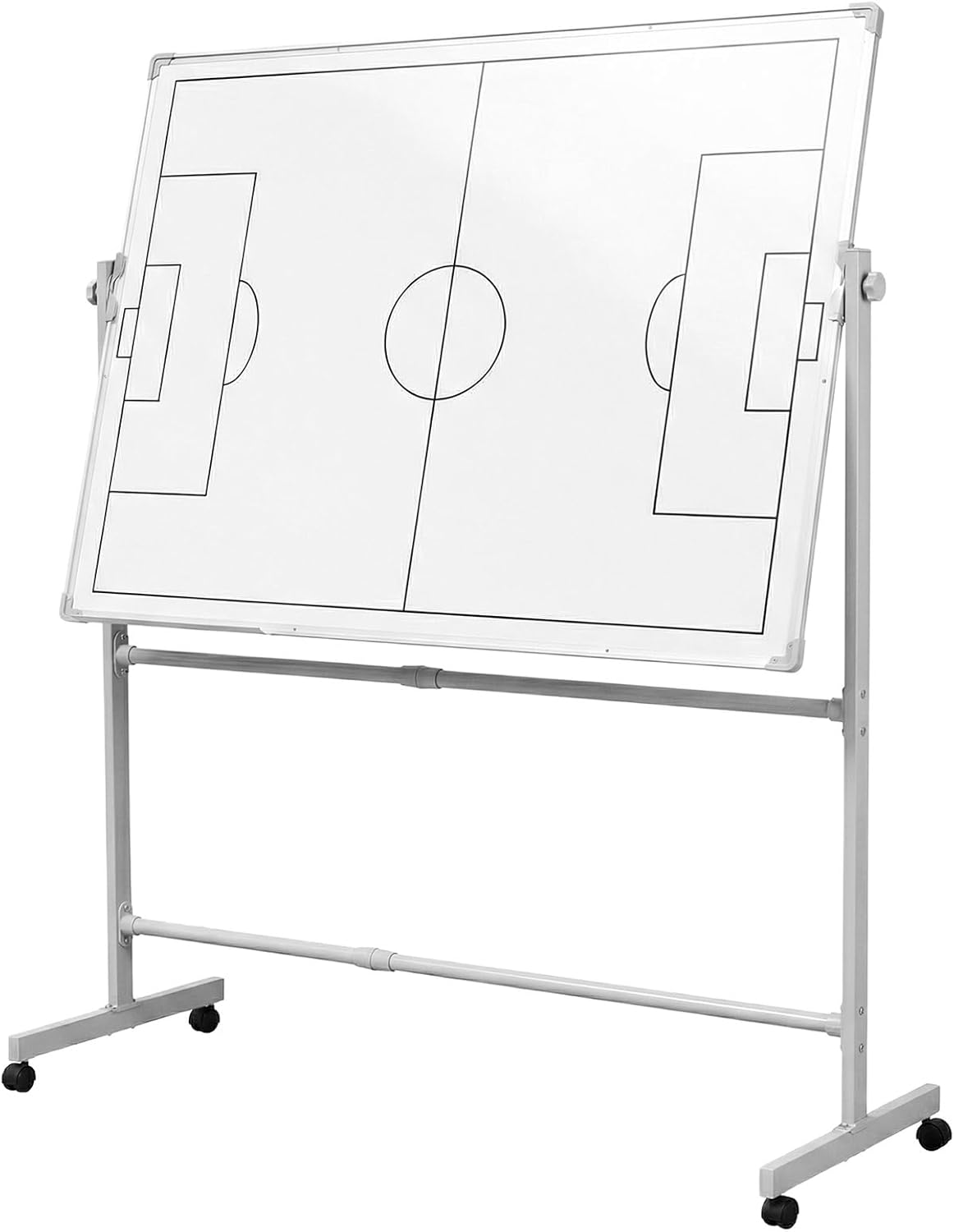 Generic Mobile Double-Sided Soccer Coaching Board Height Adjustable Whiteboard with Wheels Dry Erase Board with Magnets Pen & Eraser for Coaches