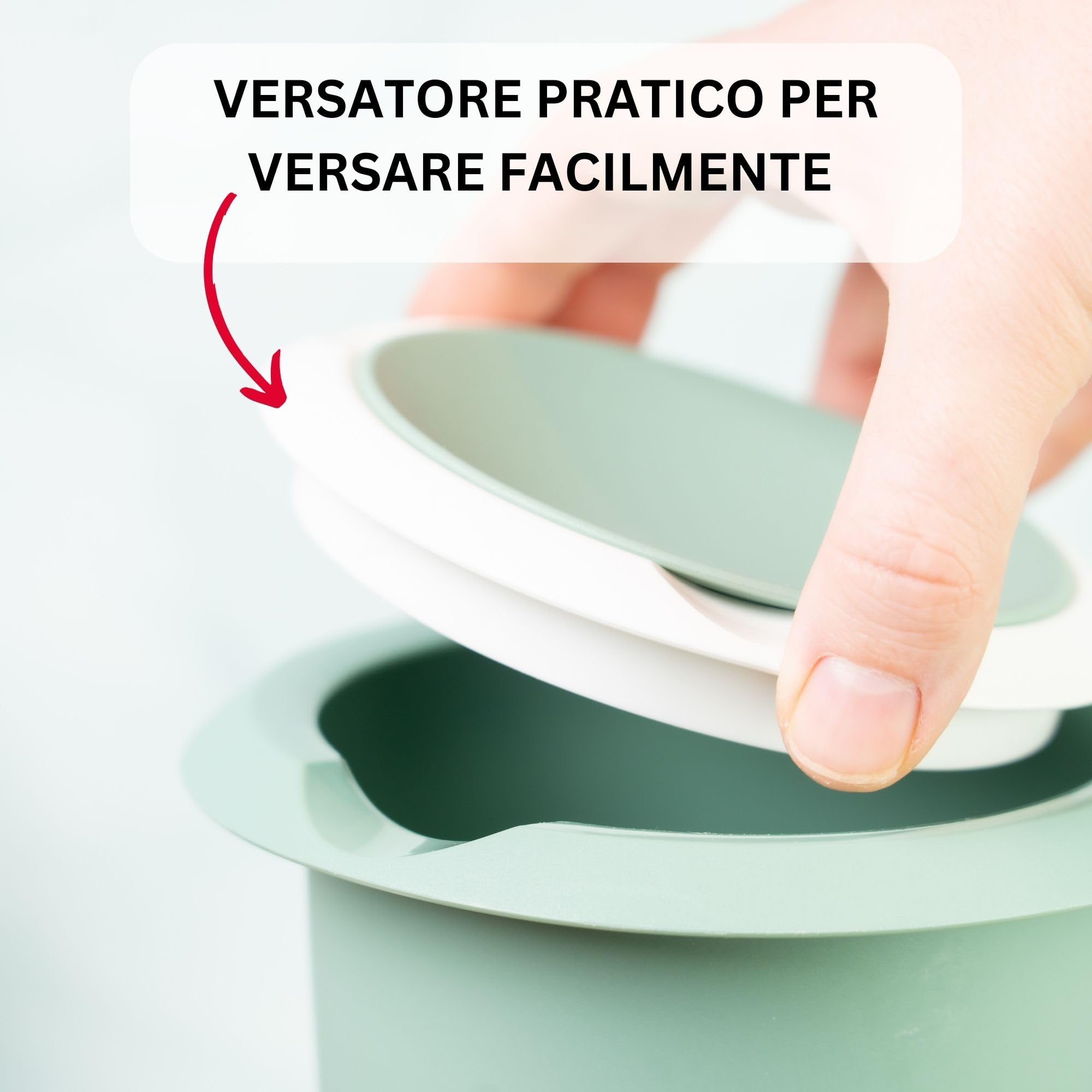 Westmark Ciotola Con Coperchio 1 Litro - Per Frullare E Montare, Design Pratico Bianco/Rosso - Foto 4