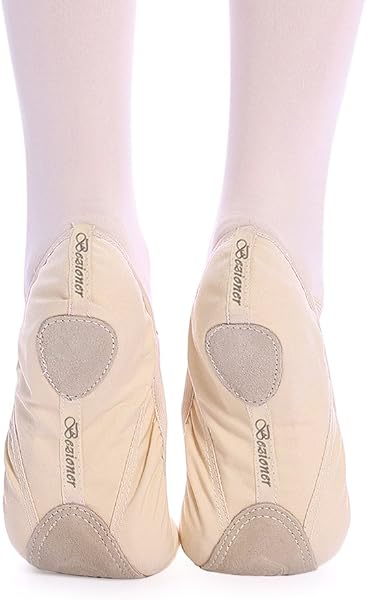 Bezioner Scarpe da Danza Tela Scarpette da Ballo Mezza Punta Suola Spezzata per Bambini e Adulti - 3