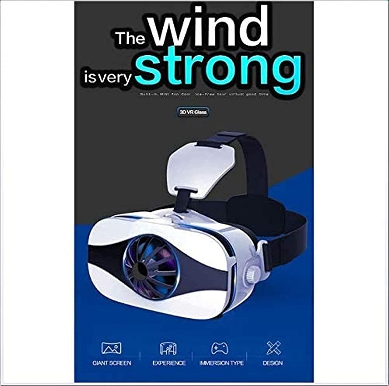 VENTOLI Tipo VR Occhiali da VR, Virtual Reality 3D Gaming Occhiali da Gioco Auricolare all-in-One Goggles Auricolare con dissipazione del Calore Design Regolabile Pupilla
