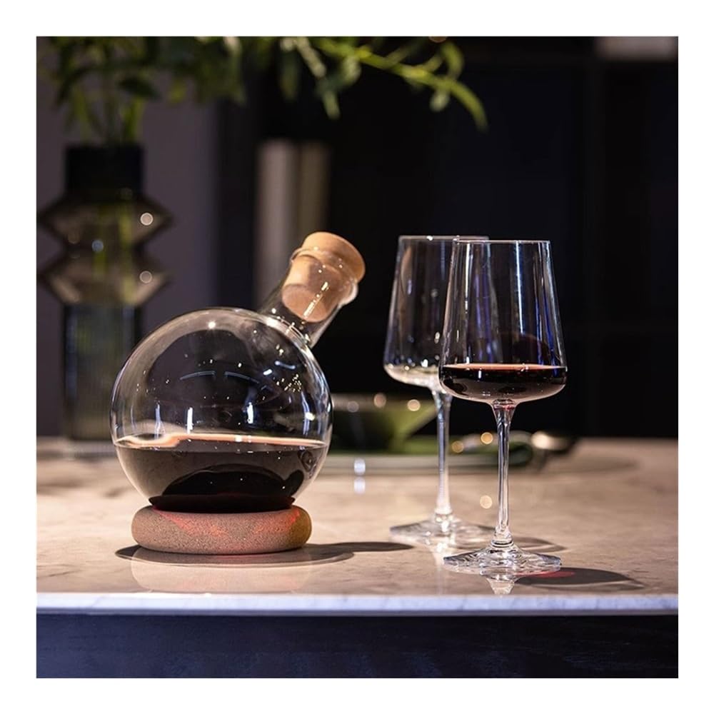 birene Carafe Distributeur de vin Rouge à Gyroscope Rotatif créatif en Cristal de Haute qualité for la Maison(2000ml)
