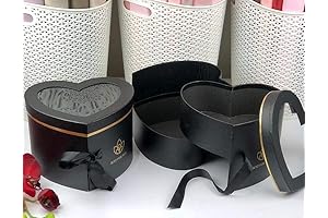UNIKPACKAGING: Premium Quality Black Two-Tiered Heart Box for Elegant Flower and Gift Arrangements