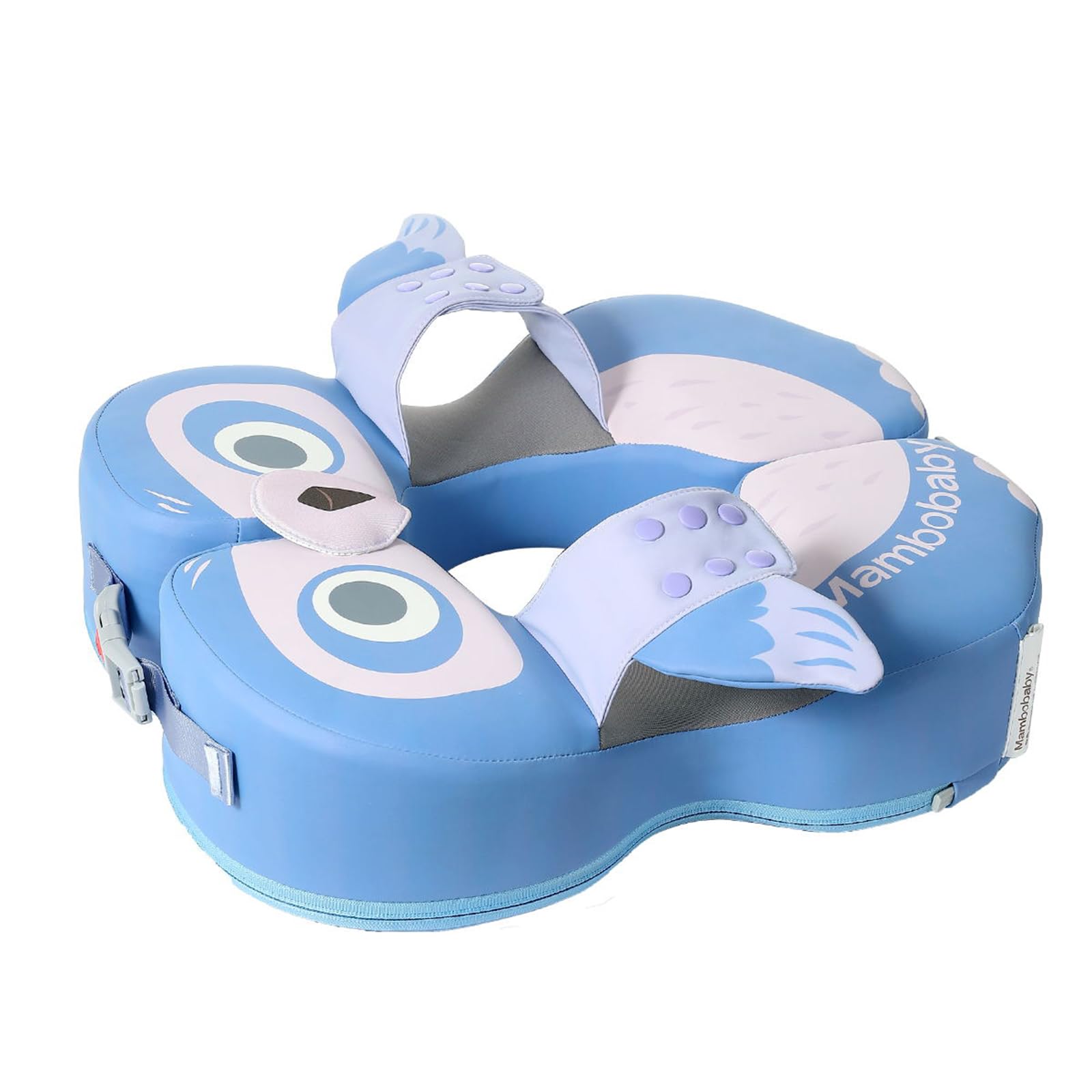 OPPWONG Safe Baby Swimming Float Non-inflatable Baby Swim Float Ring for 3-72 Months Boys Girls, Swim Trainer for Infant Pool, Pearl Foam + Leather (Blue)