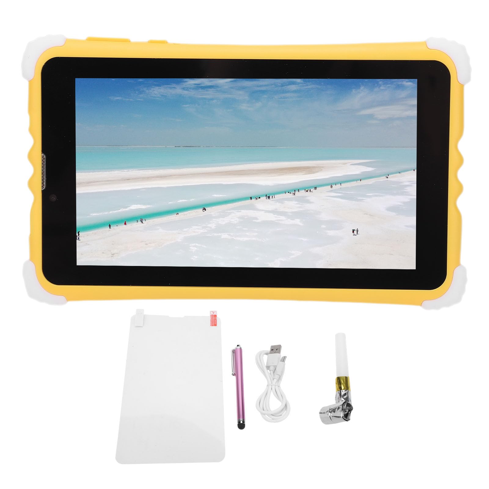 TARSHYRY Tablet per Bambini, Schermo HD 11 Pollici con Custodia Protettiva Robusta e Supporto, Memoria ROM Espandibile 128 GB per L'apprendimento dei Bambini, con Controllo Genitori e (YELLOW)