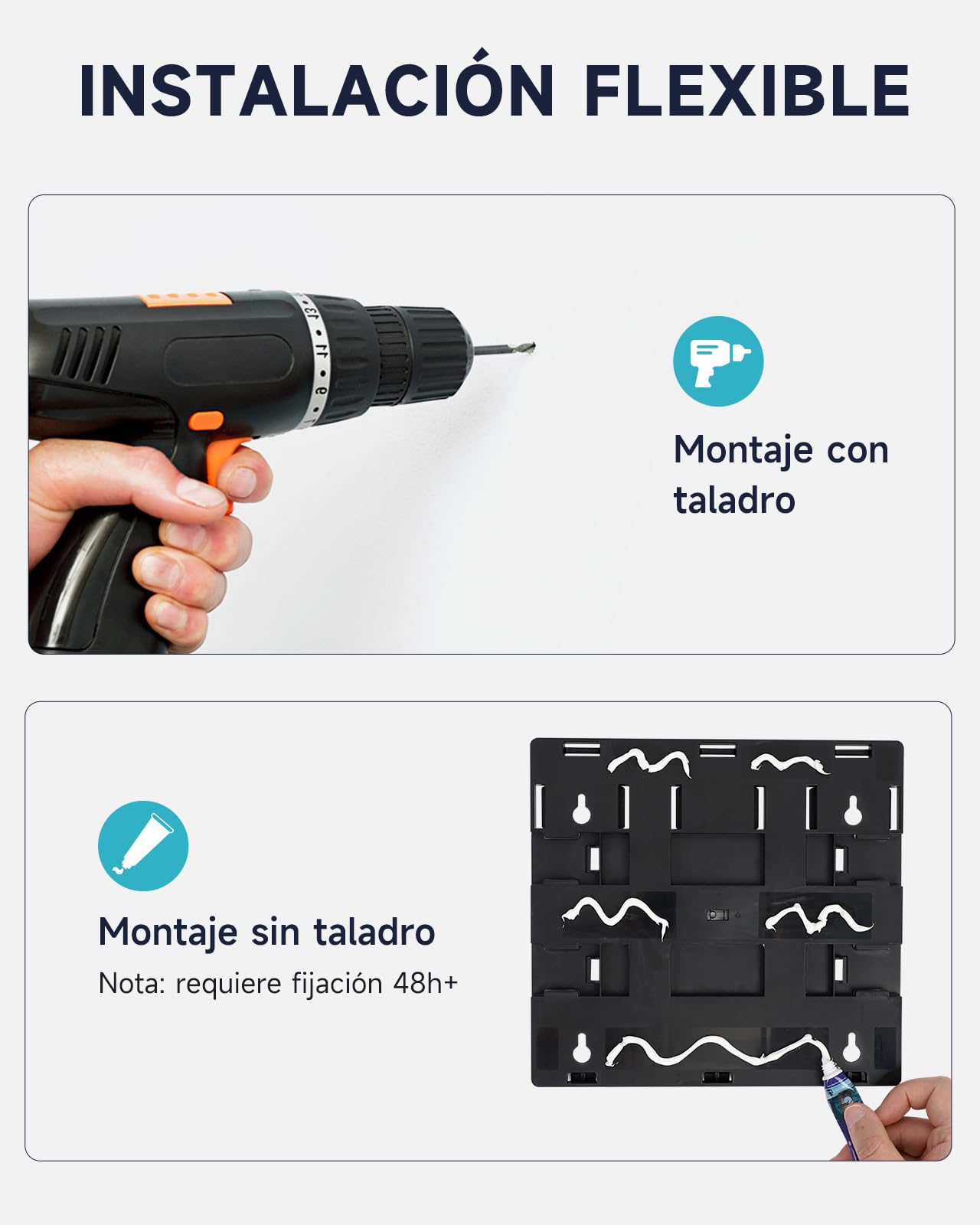 AIKE EasyPush Dispensador De Ducha, Montaje De Pared Sin Taladro para Champú & Acondicionador, Ahorra Espacio, Triple