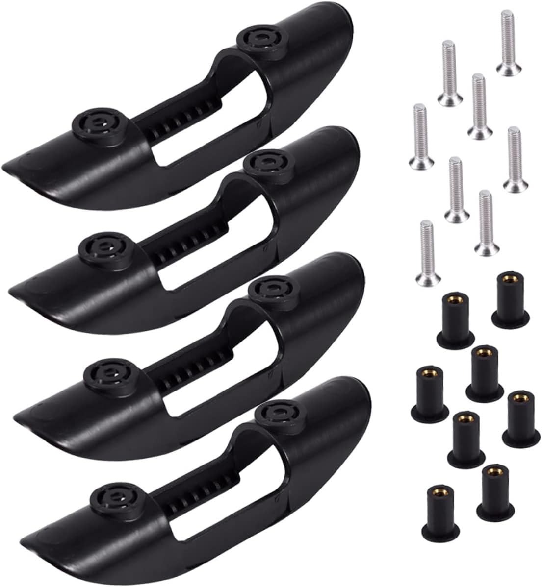 Sosoport 60pcs Kayak Paddle Holder Clip Boat Paddle Clip Plastic Rustproof Nuts Screws
