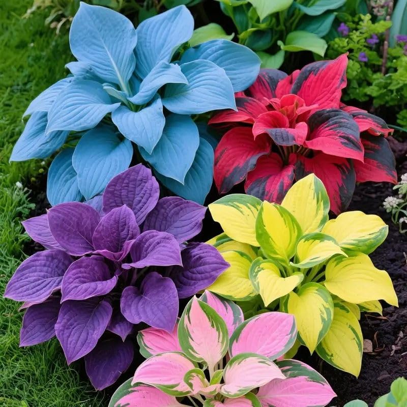 Radiant Hosta Bulbs Perennial UK, Rare and Beautiful Hostas Rhizome in Bulk,Planting for Stunning Garden Displays-8 Bulbs-J