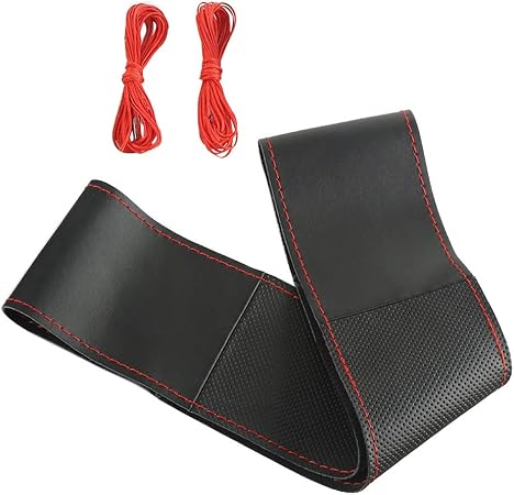 Amazon Amazon限定ブランド Zatooto ハンドルカバー 編み込み式 本革 ｓサイズ ステアリングカバー 通気性よし 手縫い 滑りにくい 持ちやすい 手触りよし レッド Ywly0092 R 車 バイク 車 バイク