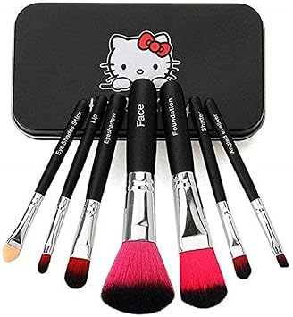 JAAYANSHA 7 Pcs Black Makeup Brushes Set for Makeup for Women's & Girl's - (Pack of 7)