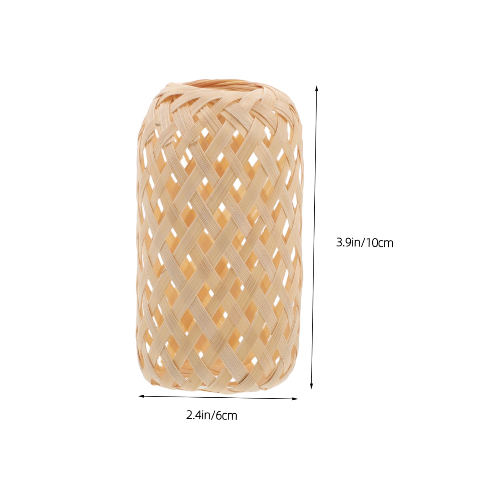 Alasum 2pcs Rustic Bamboo Light Fixture Miniature Lanterns Small Woven Lamp Shade for Dollhouse Lighting and Kindergarten DIY Projects