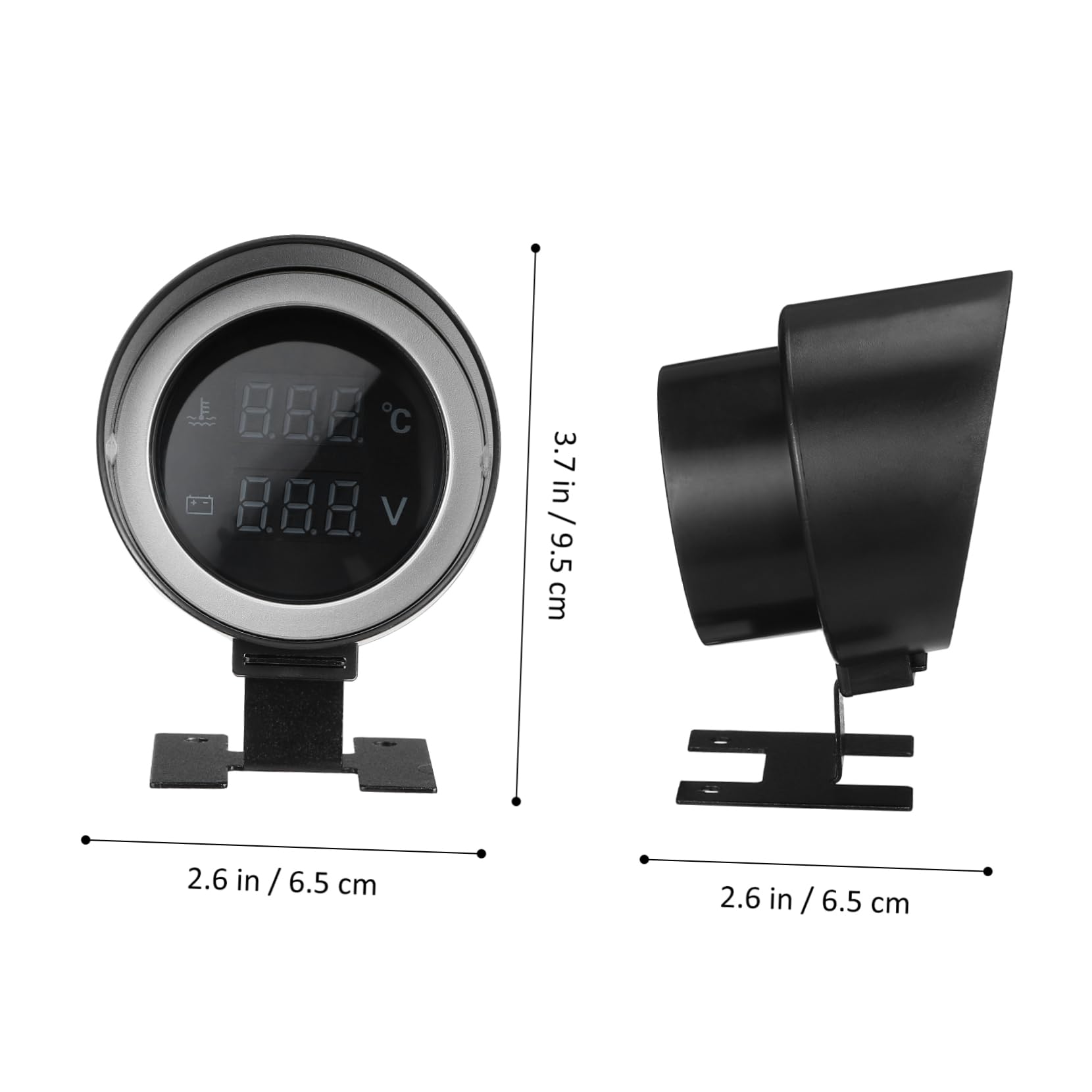 Cabilock Jauge De Température Et Voltmètre Numérique Pour Voiture Affichage Led Installation Facile Compatible Voitures Camions Kit Compact Avec Adaptateur