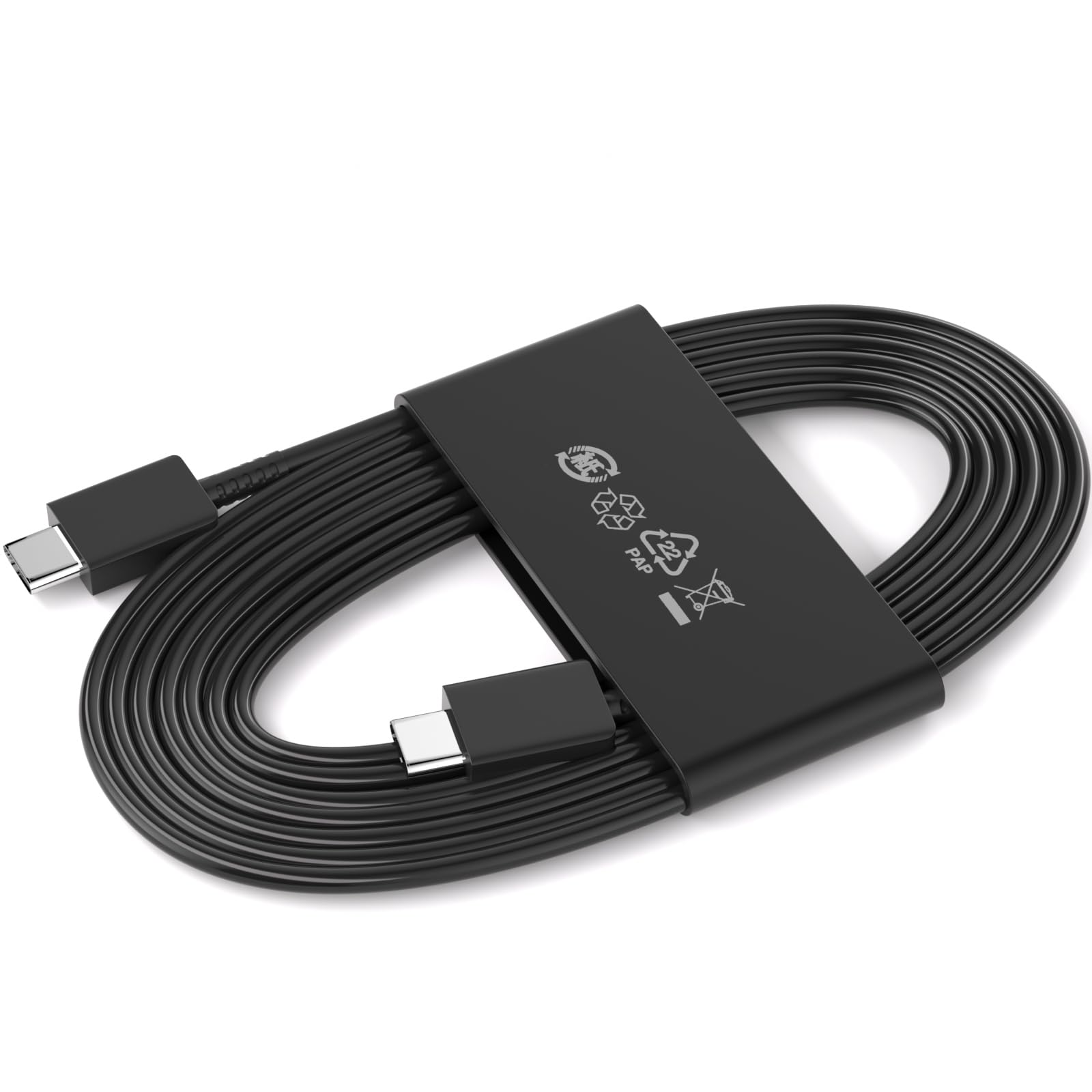 Cable de carga USB C a USB C de 6 pies para carga rápida Samsung, 25 W/3 A, 1,8 m, tipo C, cable de datos para Galaxy S25 S24 Ultra FE S23 S22 S21 Note 20 10 A16 A17 ZFold 7 6 Tab S9 S10/iPhone 17 16