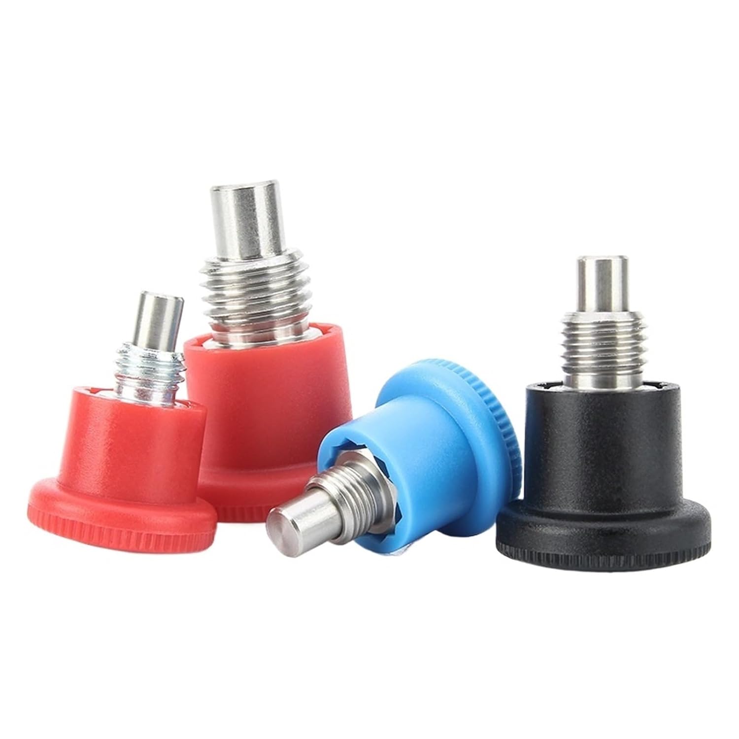 Plunger Pin, VCN218 Stainless/Carbon Steel Dowel Three Colors Knob Non Lock-Out Index Plungers Coarse Thread Mini Indexing Plunger,Indexing Plunger(Blue,VCN218-MC,M10-7-7-1.5)