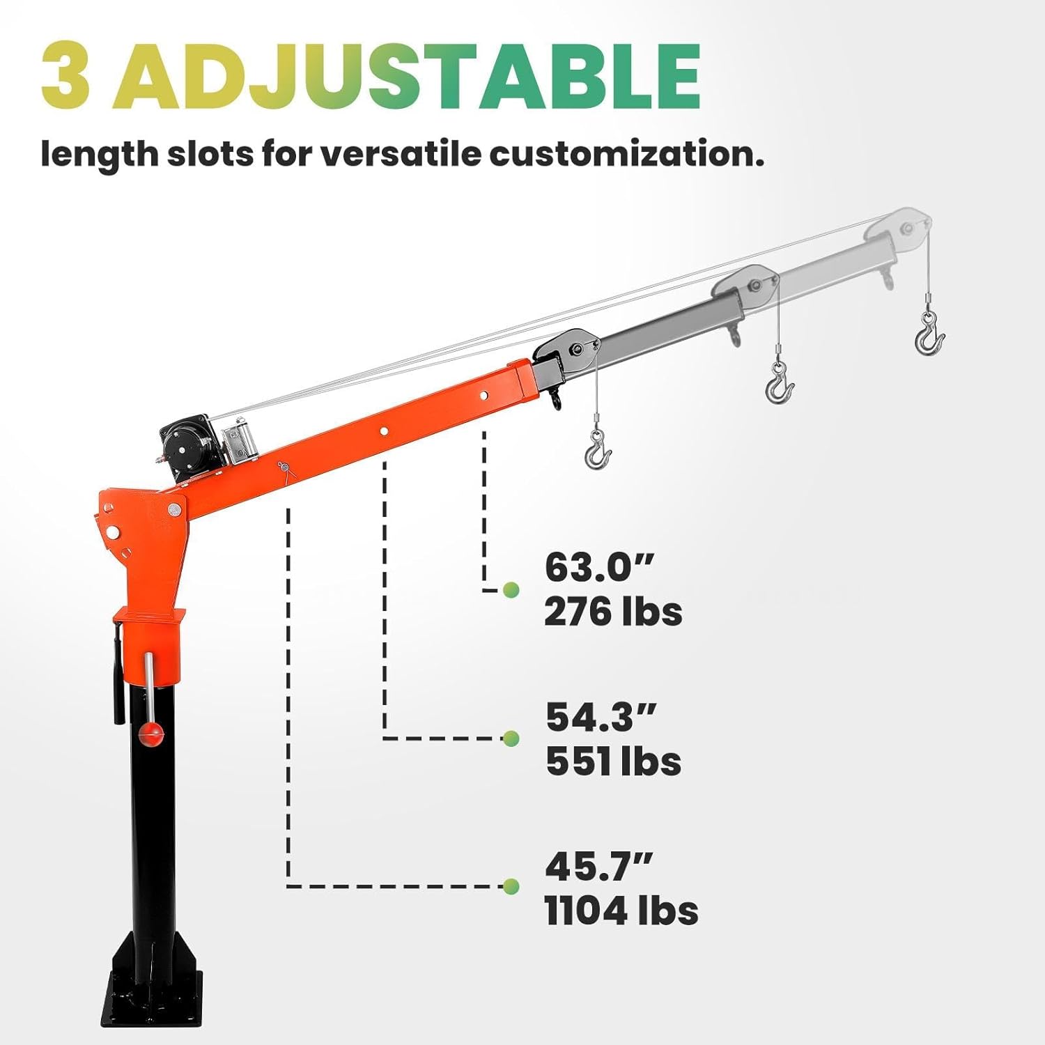 Electric Truck Crane with 3500lb Capacity 12V Electric Winch, 360° Swivel Folding Truck Mounted Crane, Jib Crane for Heavy-Duty Lifting in Factories, Warehouses, Construction & Building