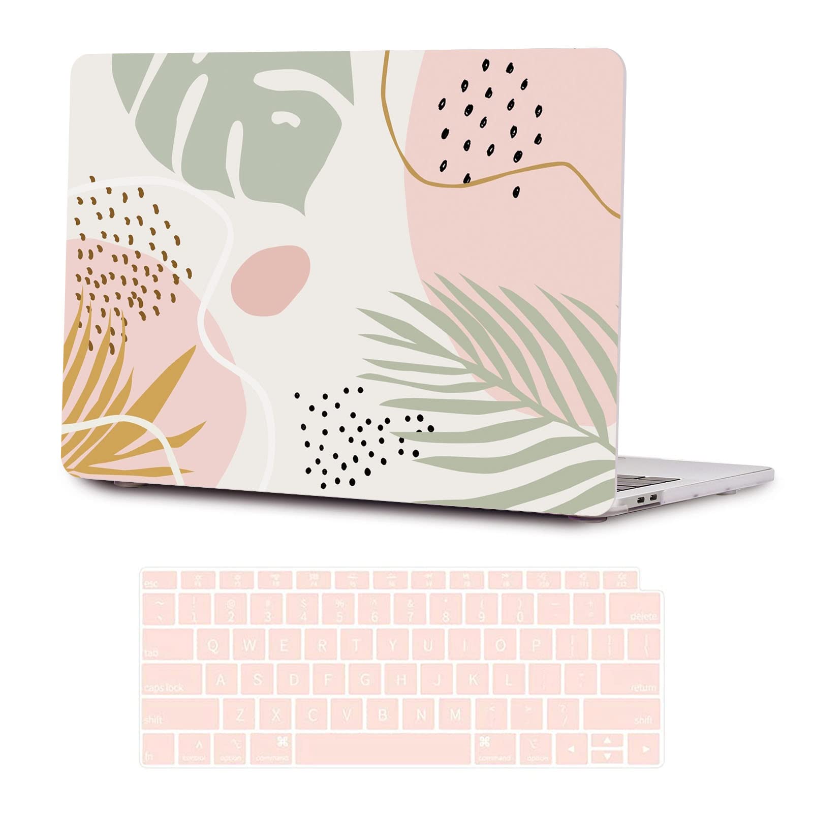 Compatible with MacBook Pro 14 Inch Case M4 2024-2021 Release M3 M2 M1 Pro/Max with Touch ID, Hard Plastic Case with Keyboard Cover for New Pro 14 inch, Morandi