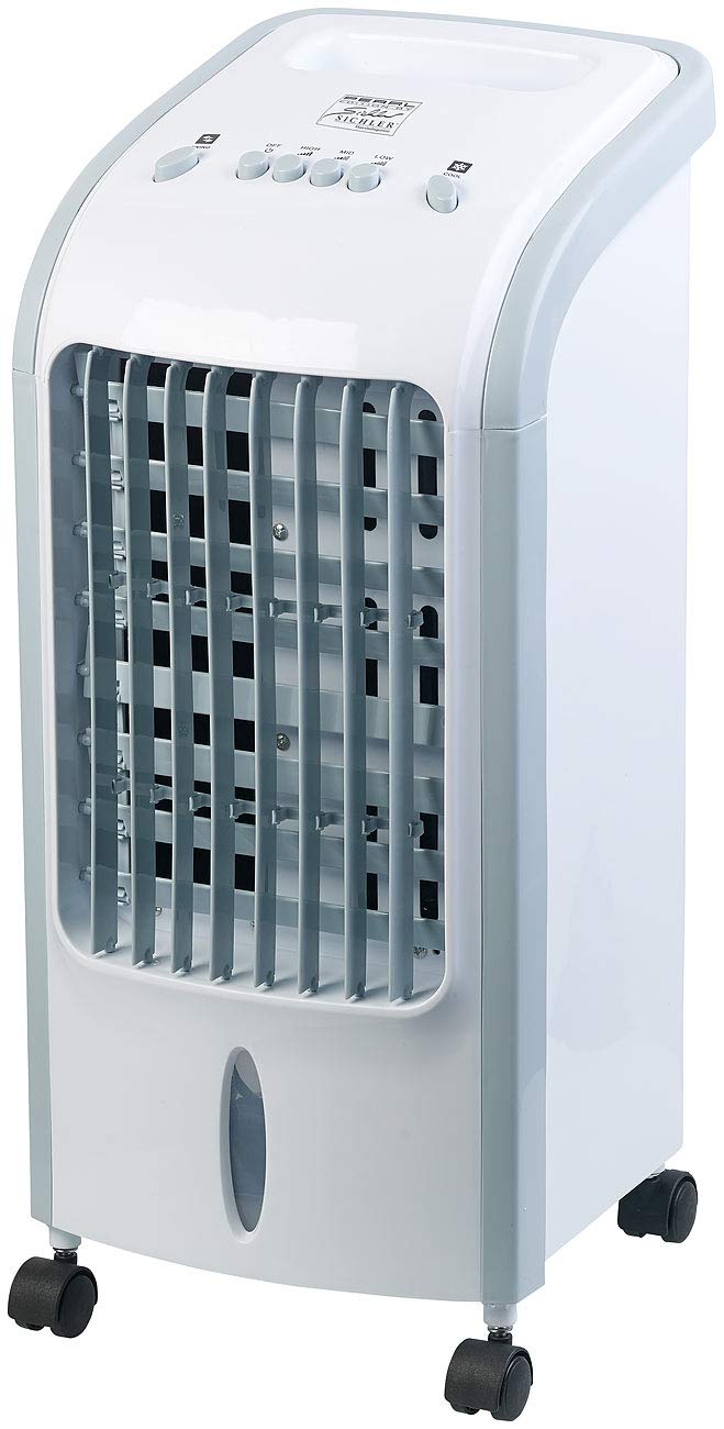 Sichler Haushaltsgeräte Luftkühler mit Wasser: 2in1-Luftkühler und Luftbefeuchter mit Oszillation, 3,5 Liter, 75 Watt (und Befeuchter, Mobiler, Kühl)
