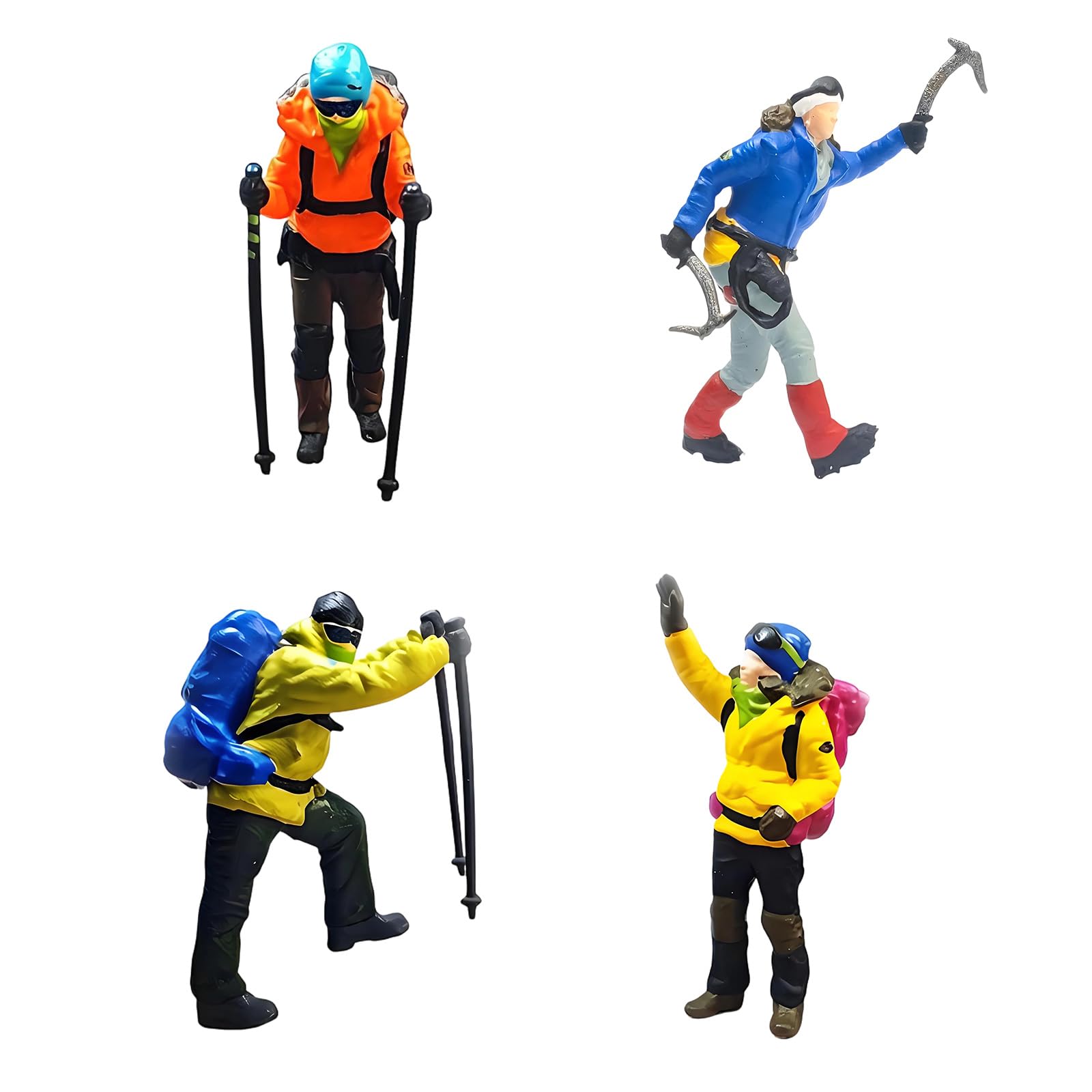 Hredyqw 1:87Th Scale Miniature Hiking Backpackers Rock Climbing Resin Figurines For Home Decors And Model Displays