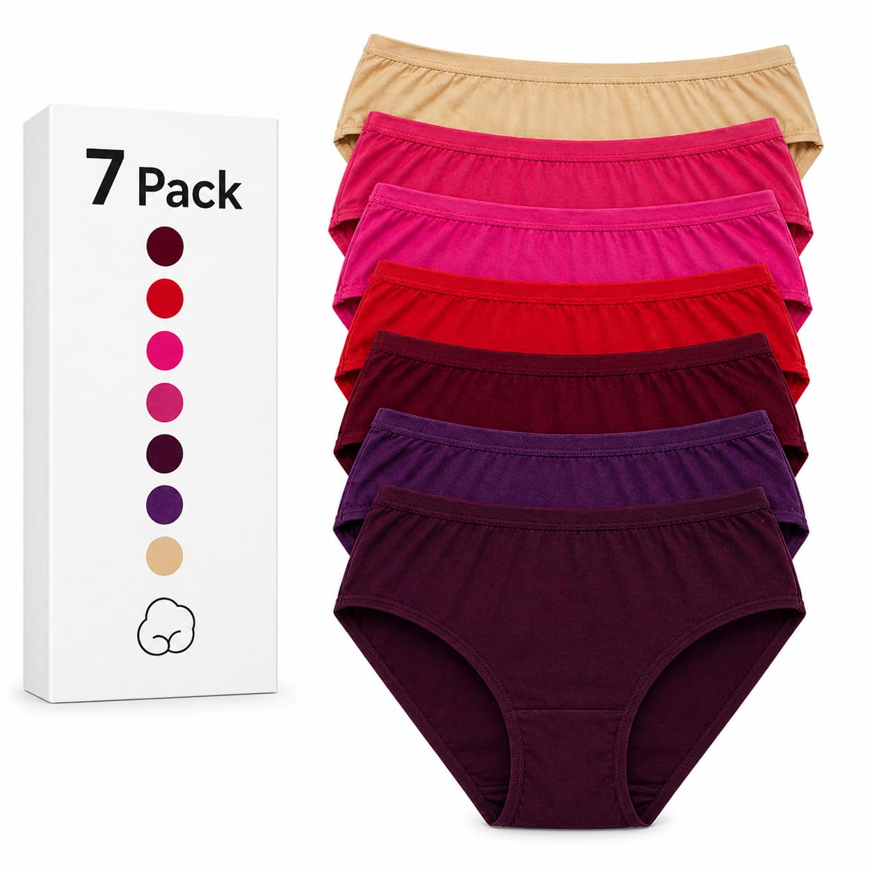 Women's Cotton Bikini Briefs, 3 Pack, Multicolour, Comfortable Everyday Underwear-picture-16