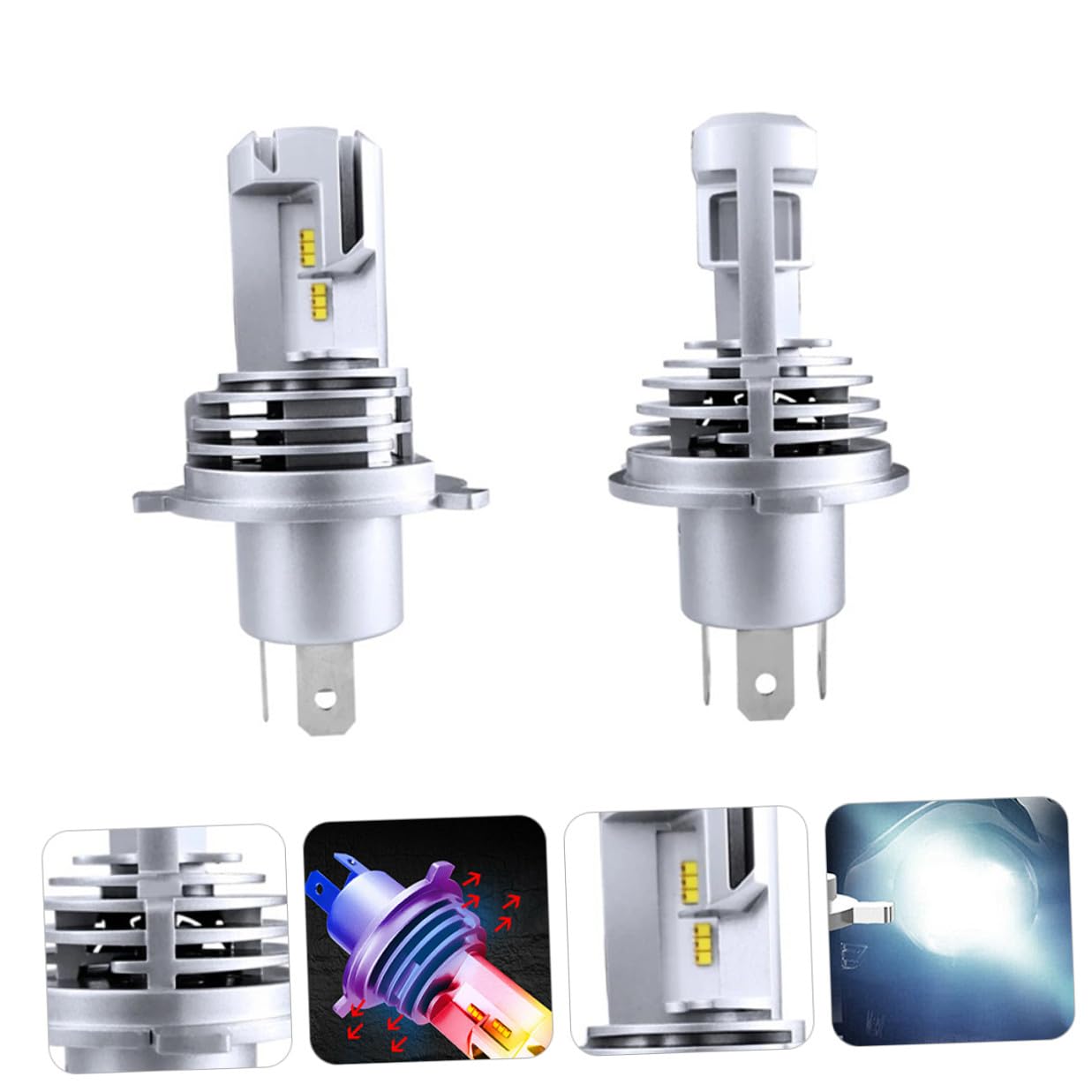 POPETPOP Lampadine LED Fari Auto H4 9003 55w 5000lm, Faro Veicolo, Ricambio Fendinebbia ad Alta Permeabilità, Basso Consumo Energetico, Resistente Agli Urti, per Uso Automobilistico