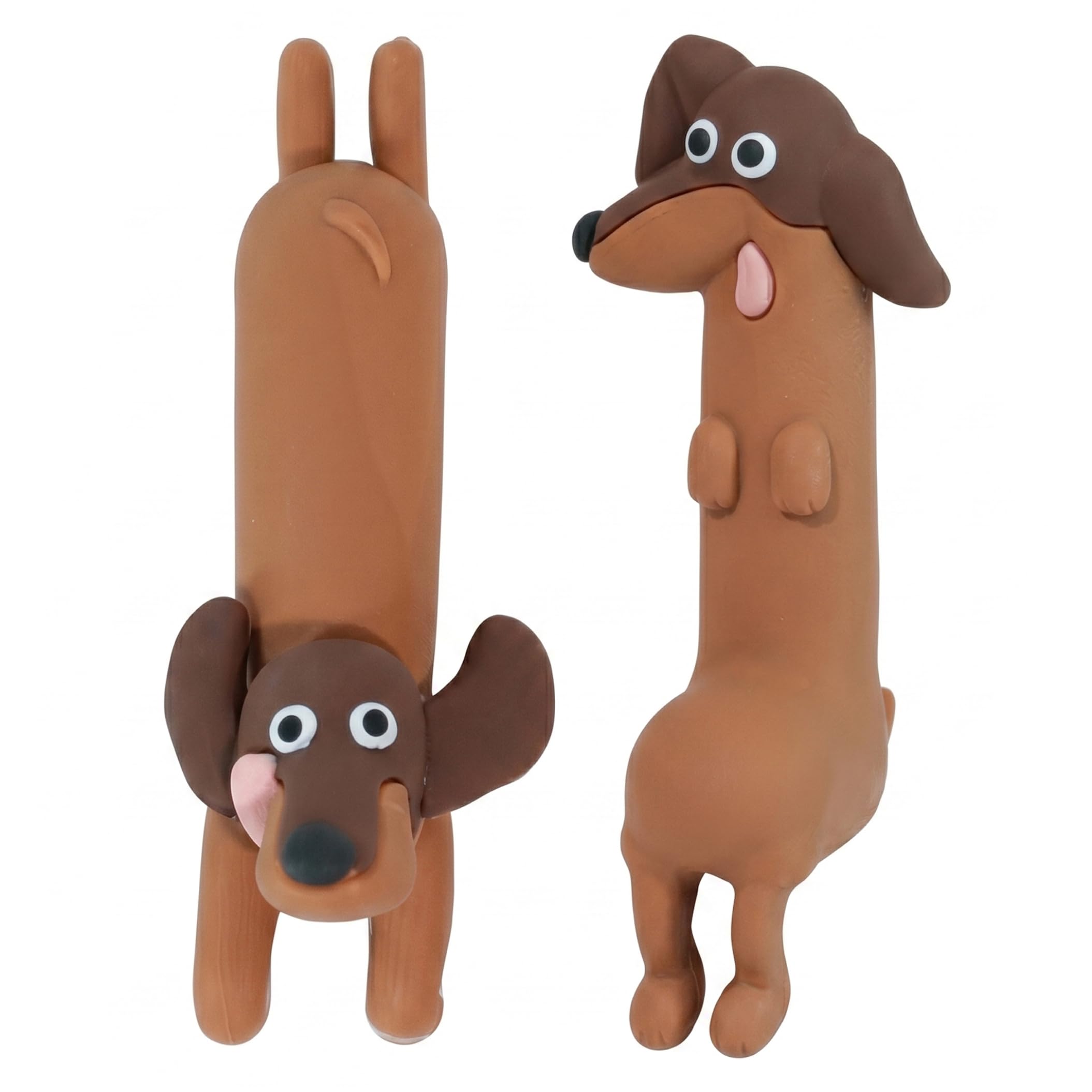 Tsawntd Figurines, Computer Monitor Decor, 2PCS Cute Dachshund Figurines Funny & Stress Relief Desk Ornament for Office & Home, Style-1
