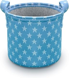 HIPPO Designer Non-woven Polyester Cute Baby Toy Bin for Smart Mothers Unbreakable Toy Storage Basket For Babies Laundry Basket Cloth Storage Bin (Blue-Star, Pack of 1)-picture-34