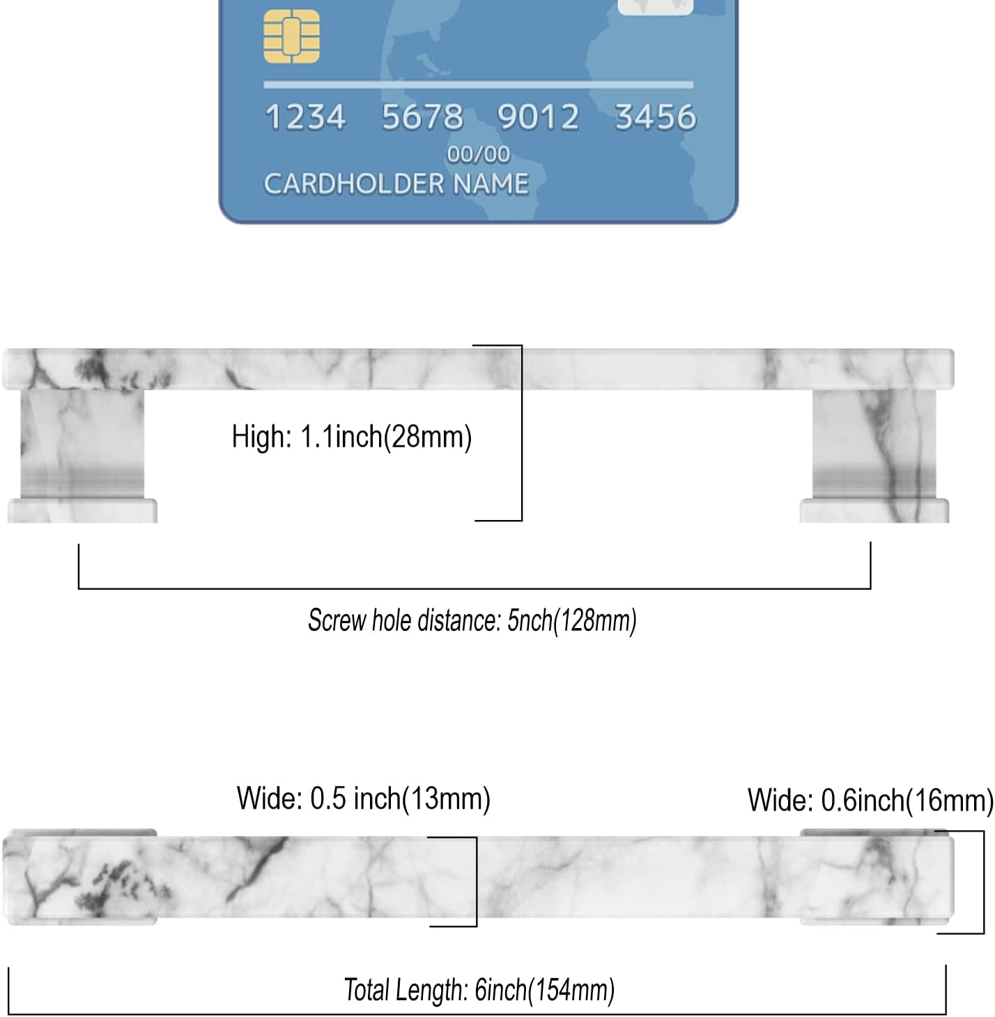 10 Pack 5 inch Cabinet Handles White Marble Cabinet Pulls Kitchen Handles for Cabinets Dresser Pulls Zinc Alloy Cabinet Handle Cabinet Hardware