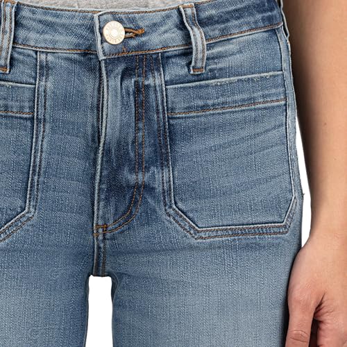 KUT from the Kloth Women's Petite Elizabeth High-Rise Straight Leg Front Inset Pockets in Clarity4
