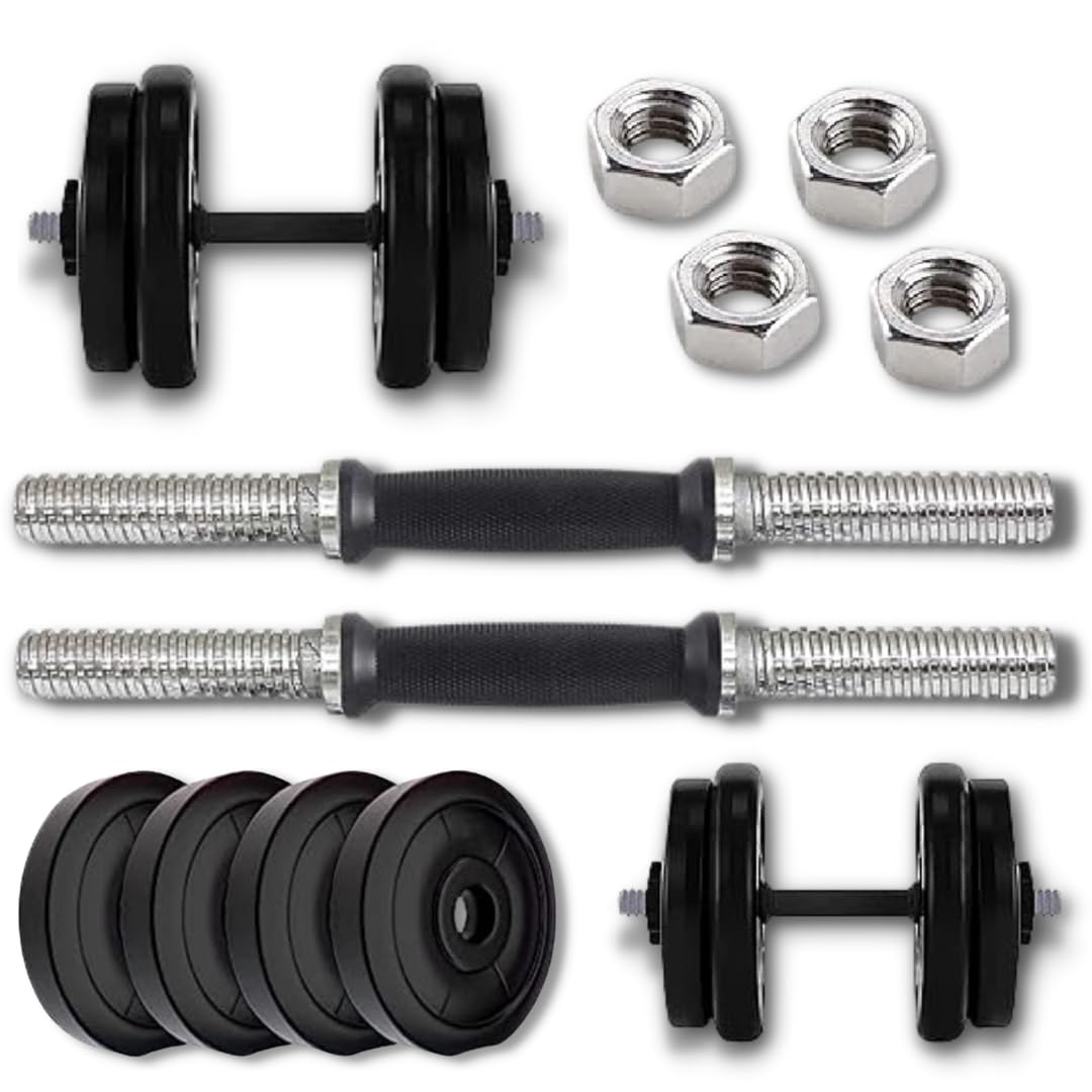 FIRE FITNESS gym set pvc weight set (4 kg) 1kg pvc plate weight x4 pcs and one pair of solid dumbbelle rod for men and women home weight lifting and multi workout at home-image-44