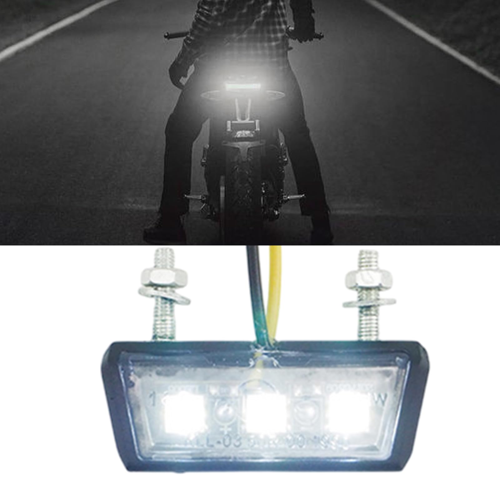 Luces LED para Motocicleta | Luz de Matrícula para Moto | Luz Trasera Desmontable Antivibraciones Impermeable Para Uso Urbano