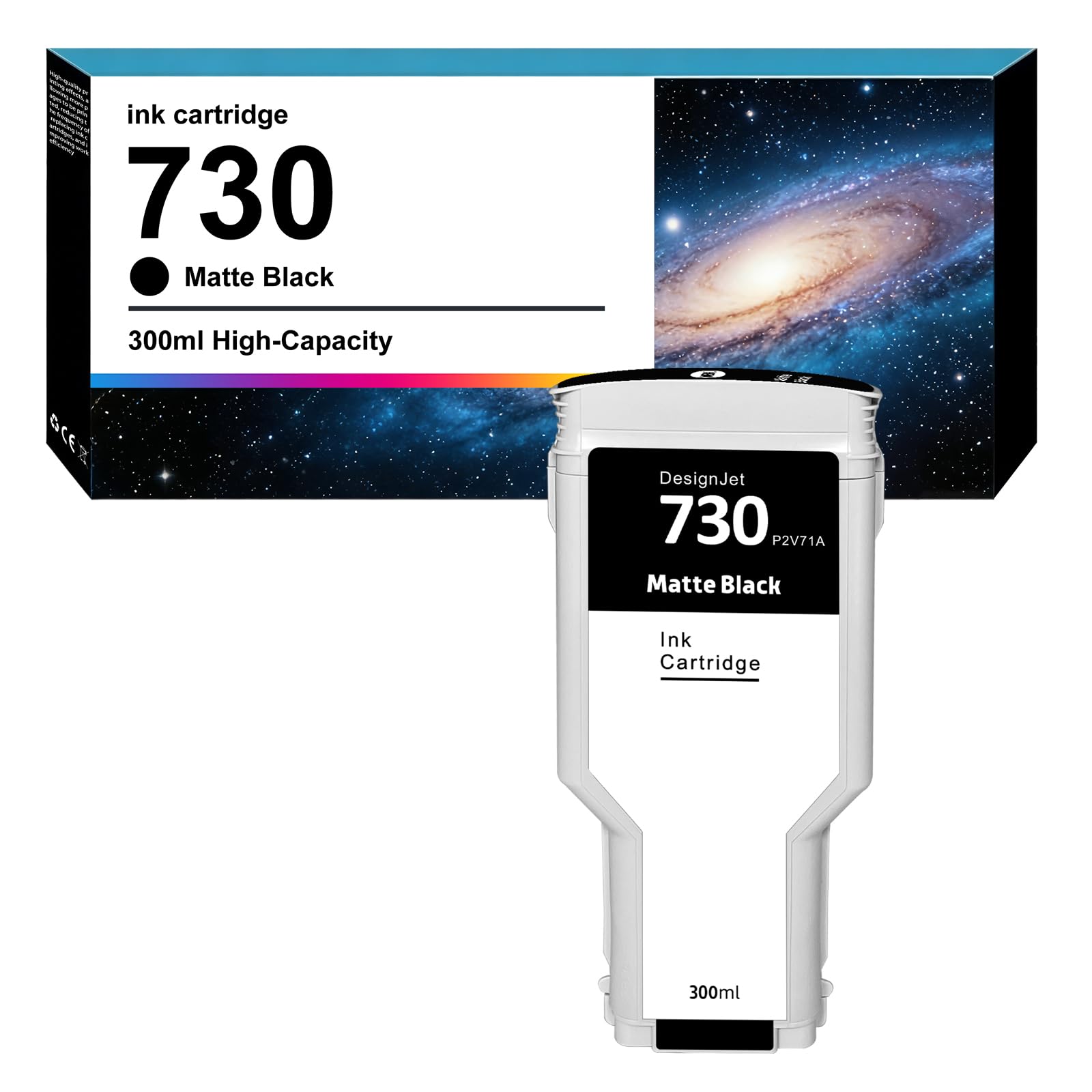 Cartuccia d'inchiostro 300 ML HP 730 nero opaco (P2V71A) compatibile con stampanti HP DesignJet T1600 T1700 T2600