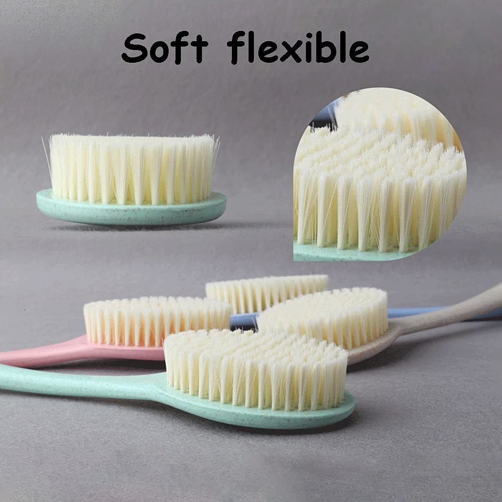 Cepillo para el Cuerpo Exfoliante Cepillo Multifuncional para la Piel con cerdas Suaves de Nailon, Mango Antideslizante de Punto Convexo de Trigo Respetuoso con el Medio Ambiente (Color : A
