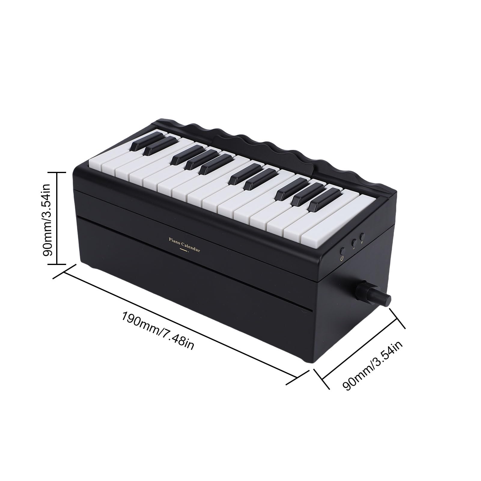 Btuty Calendario de Piano Reproducible BT de 25 Teclas, Teclado Electrónico con 52 Canciones Mundialmente Famosas, 8 Modos Instrumentos, Luces LED, Decoración Escritorio Música (Negra)