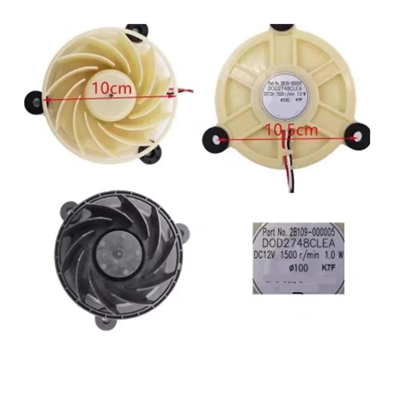 Motor De Ventilador De Refrigerador 2104120009 DOD2748CLEA, Compatible Con TCL, BCD-235T, Refrigeración Por Congelador DC12V 1W